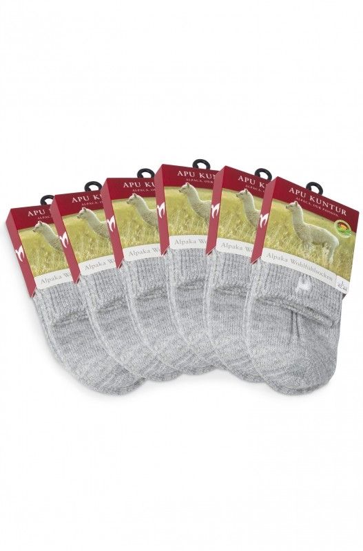 Alpakka ankelsokk, Glattstrikket, grå