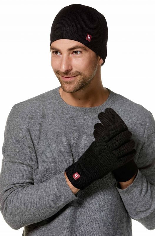 Alpakka hanske med innerfor, unisex, Sort