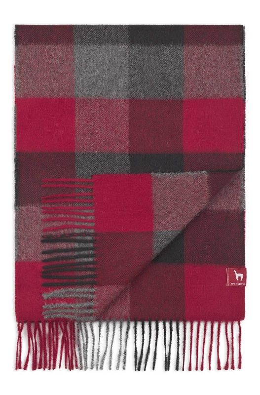 Alpakka skjerf, Karo, Unisex - Rød