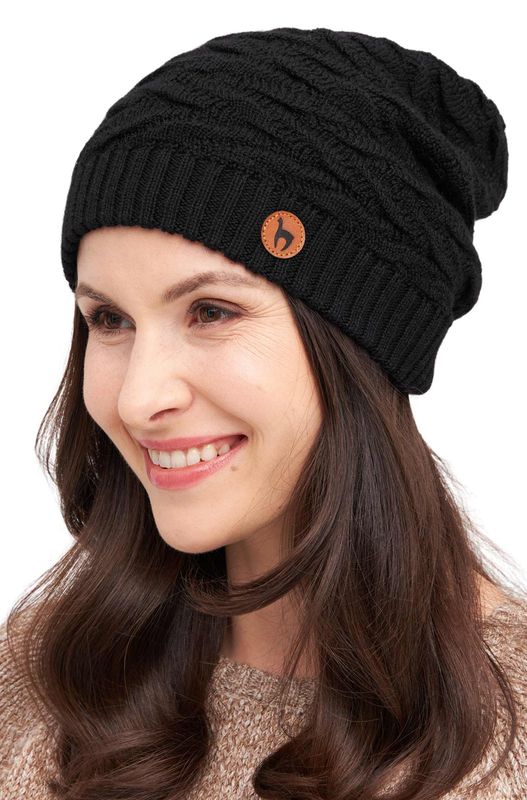Alpakka lue, BIESEN Beret - Sort