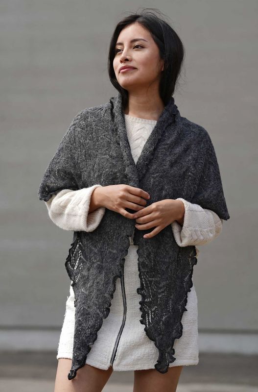 Alpakka sjal, Hadia, Antrasitt