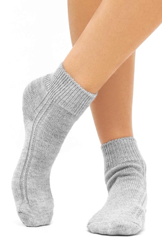 Alpakka ankelsokk, Glattstrikket, grå