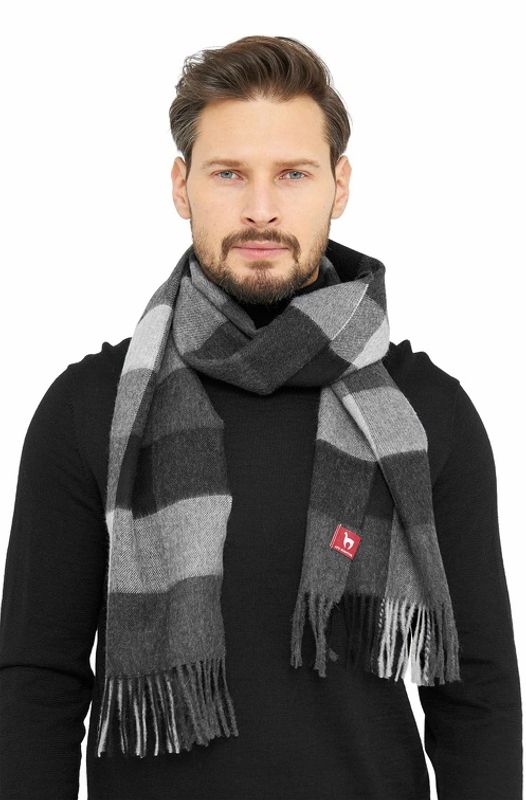 Alpakka skjerf, Karo, grå