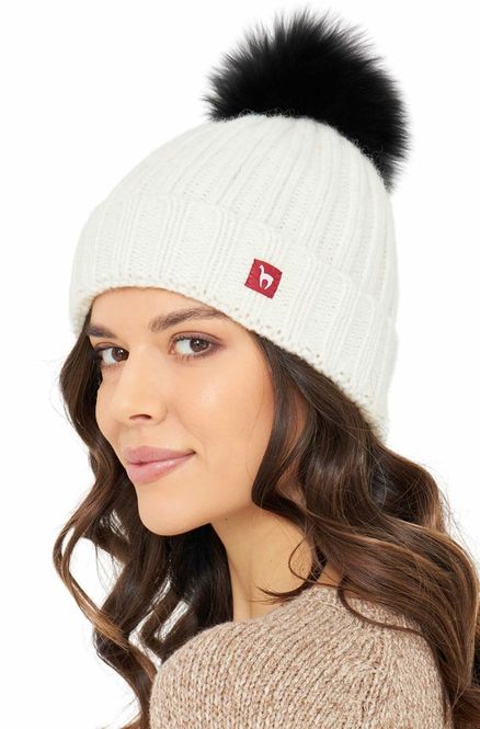 Hovedbilde Alpakka lue med dusk, Bianca. offwhite