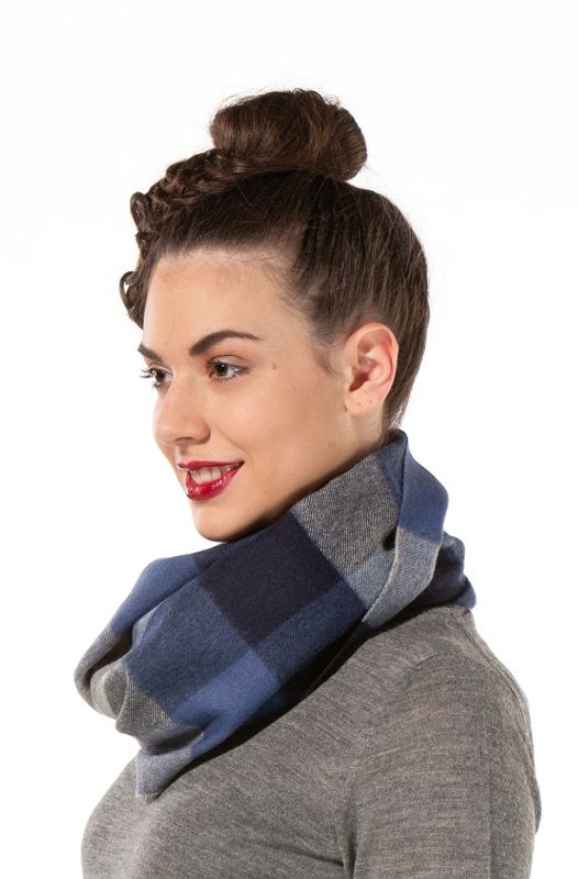 Alpakka skjerf, Karo, blå