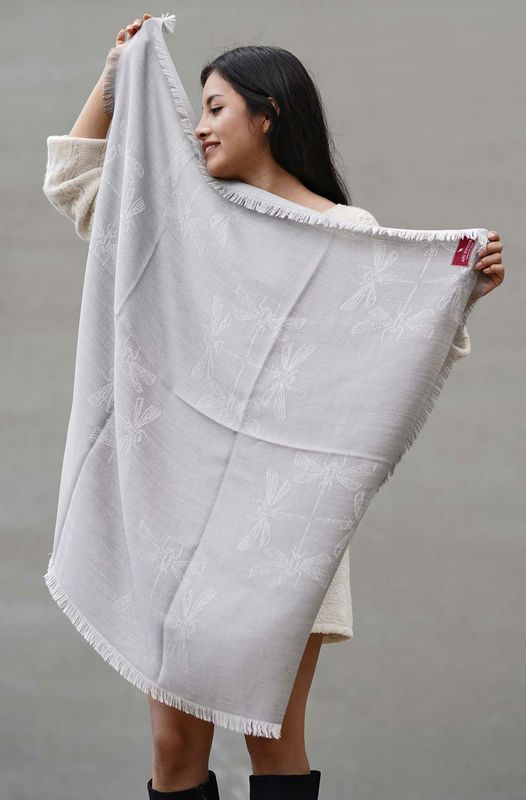 Alpakka skjerf, Libelle, sølvgrå