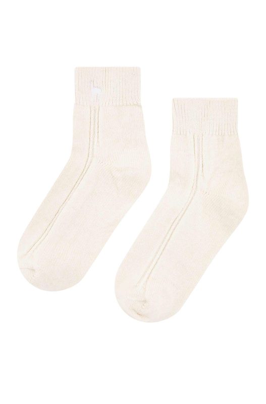 Alpakka ankelsokk, Glattstrikket, hvit