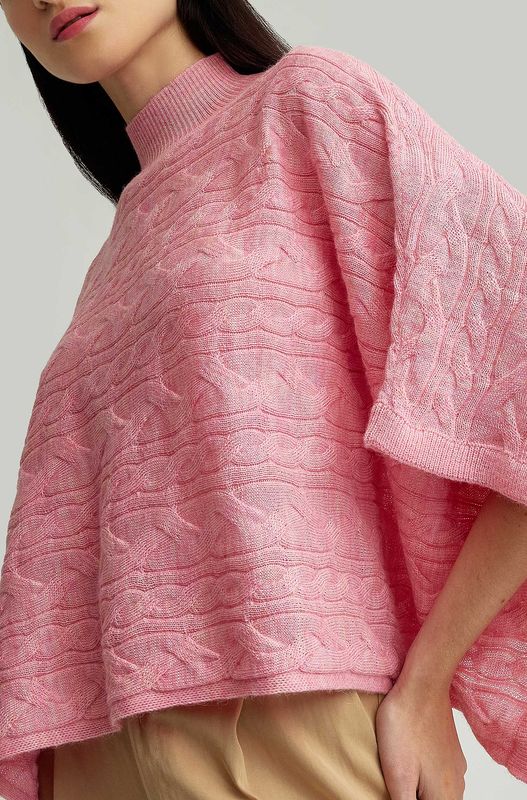 Alpakka poncho YANINA, rosa