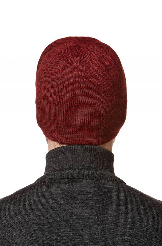 Alpakka lue, Vendbar, Sort/rød mellert