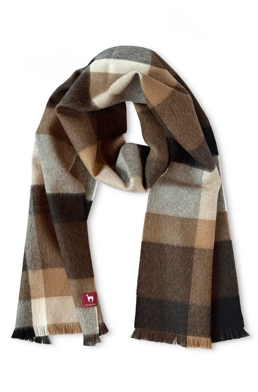 Alpakka skjerf. Baby Quadro, Mokka-Beige