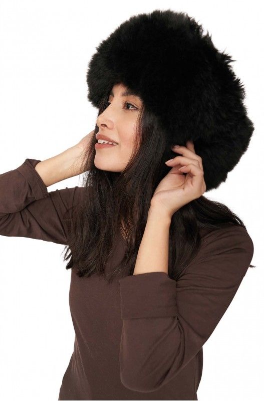 Alpakka pels lue, sort