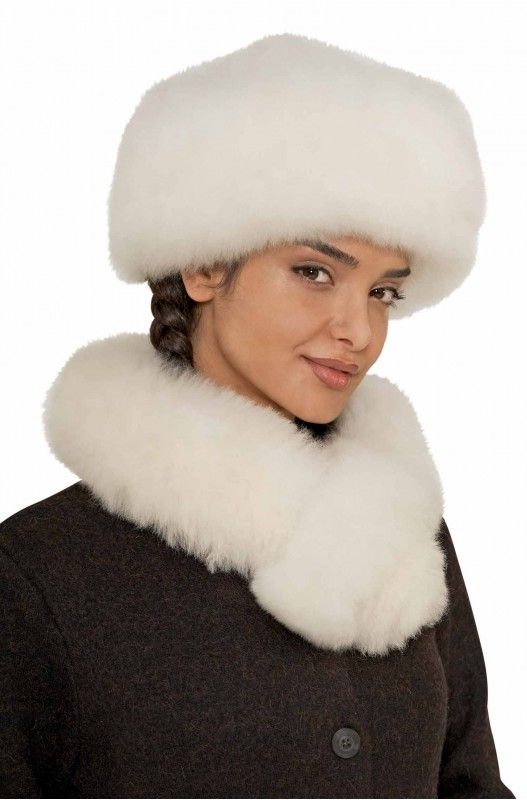 Alpakka pels lue, hvit