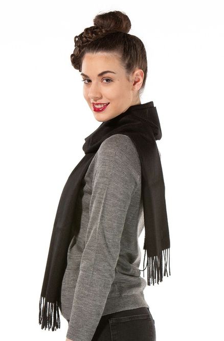 Hovedbilde Alpakka skjerf, UNI, Sort