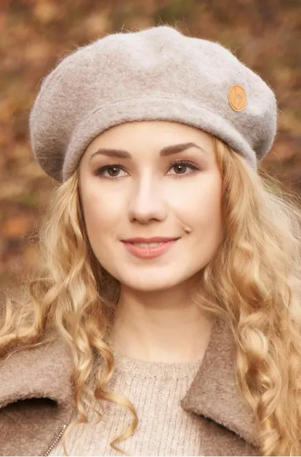 Hovedbilde Alpakka lue, BERET Basker  Sand
