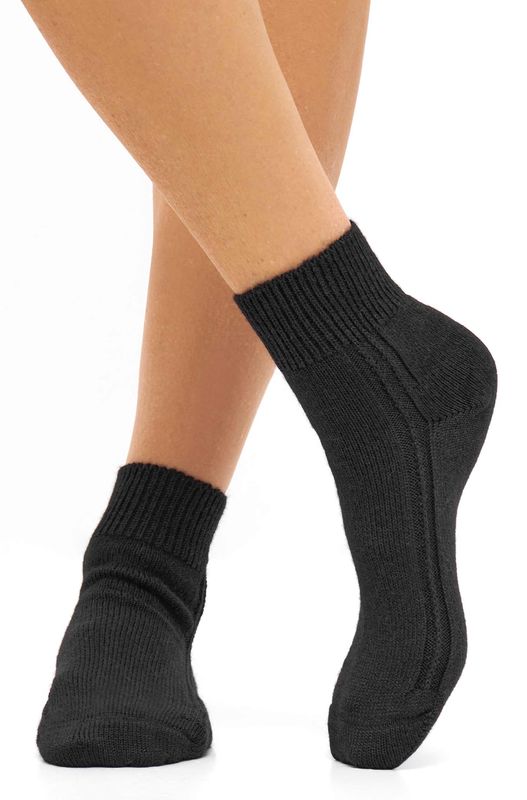 Alpakka ankelsokk, Glattstrikket, sort